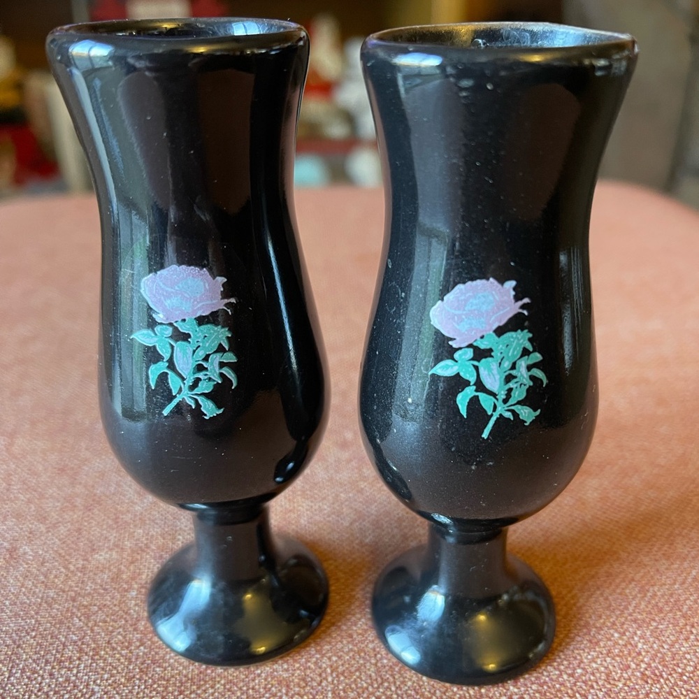Tequila Rose Black Ceramic Stemmed Shot Glass